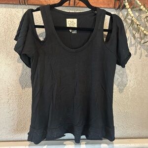 Chaser Black Cold Shoulder Top